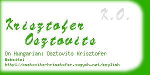 krisztofer osztovits business card